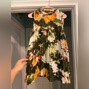 MELISSA Paige Ruffle Pleated Floral Tank Top